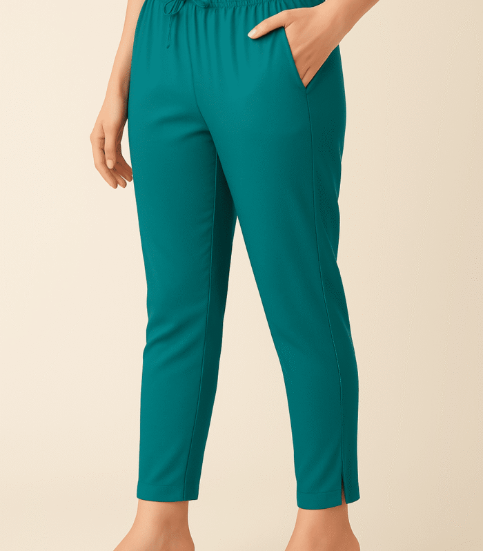 Teal Blue Straight Cut Pant