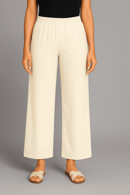 Cream Palazzo Pants for Women
