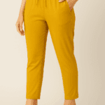 Yellow Straight Cut Pants for womens