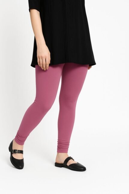 Dusty rose ankle length leggings for women