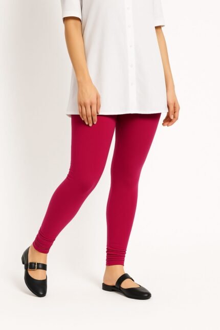 Cherry pink ankle length leggings for women