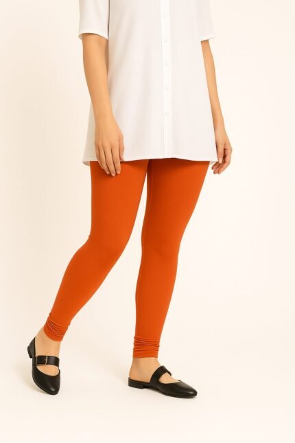 Rust orange leggings for women