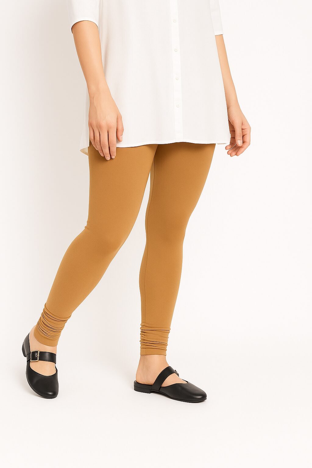 Camel Brown Leggings Women comfortable stretchable daily wear