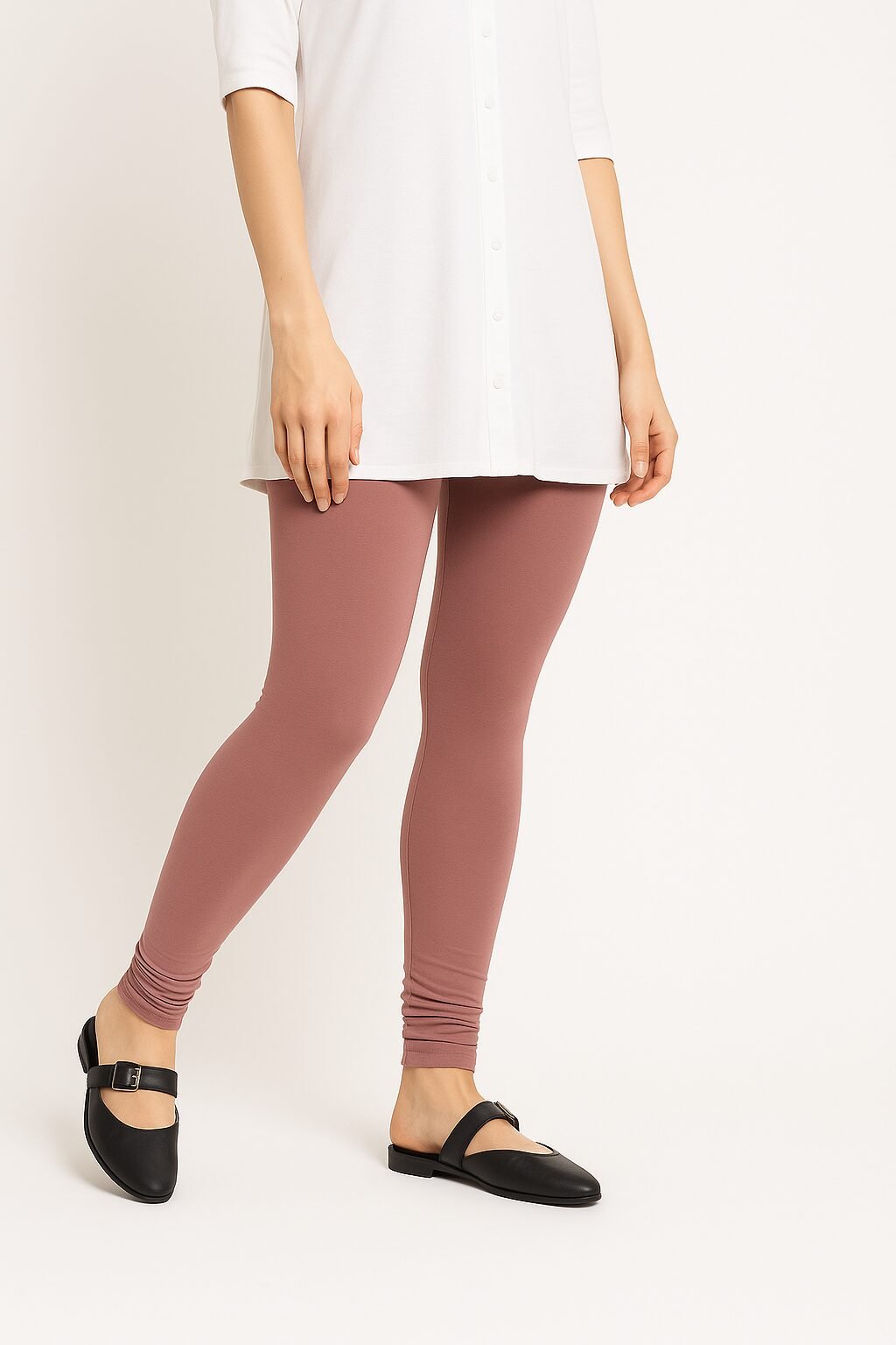 Rose brown ankle length leggings for women