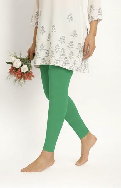 Mint green ankle length leggings for women